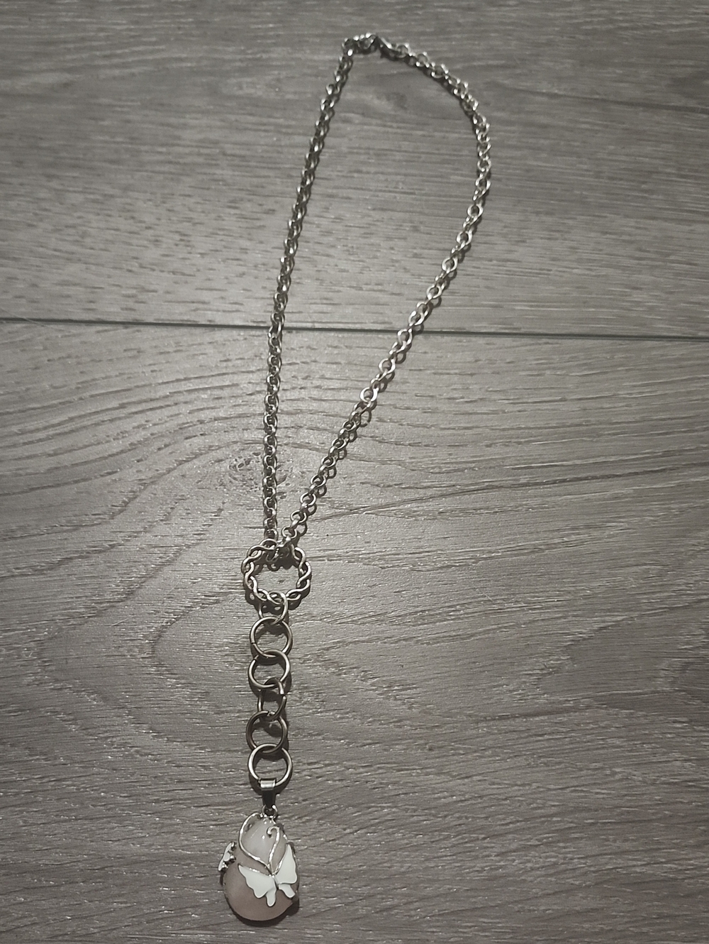Handcrafted Silver Butterfly Moon Choker - Picture 1 of 5
